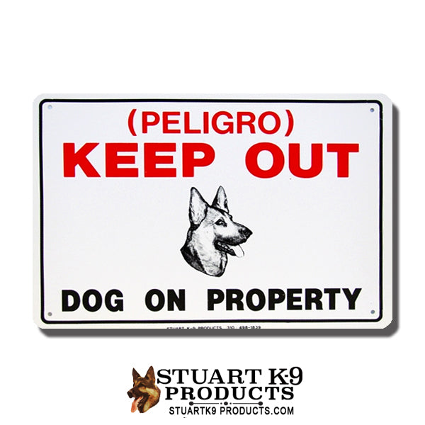German Shepherd Keep Out Fence sign