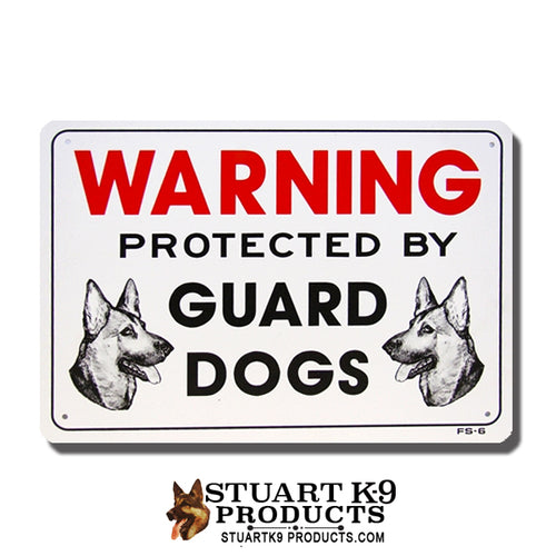 Warning Protected by Guard Dogs | Shepherd Heads
