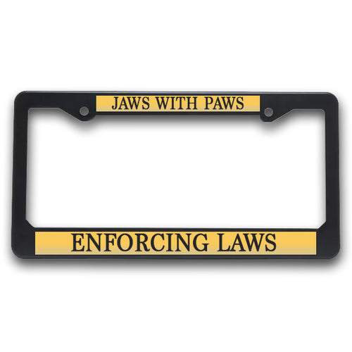 K9 License Plate Frame| Jaws With Paws - Enforcing Laws